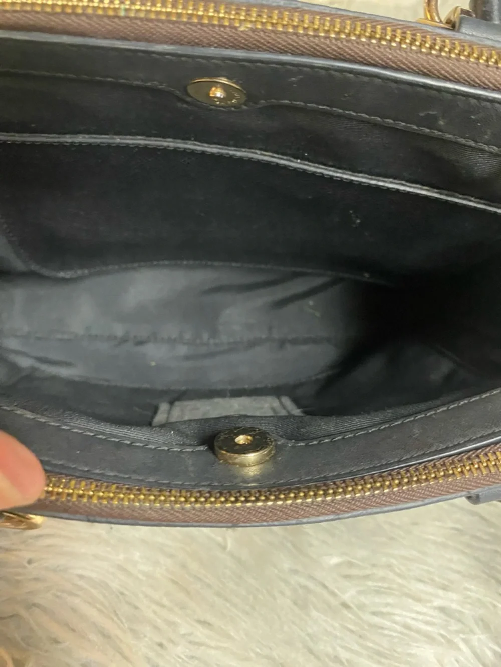 Coach Signature Mini Bennett Satchel Brown Black Gold Hardware Crossbody - Picture 8 of 16